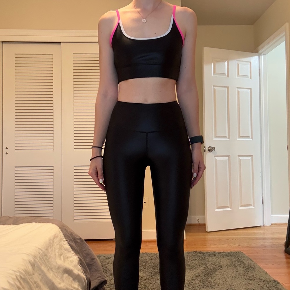 Black Crop Top and Leggings Set